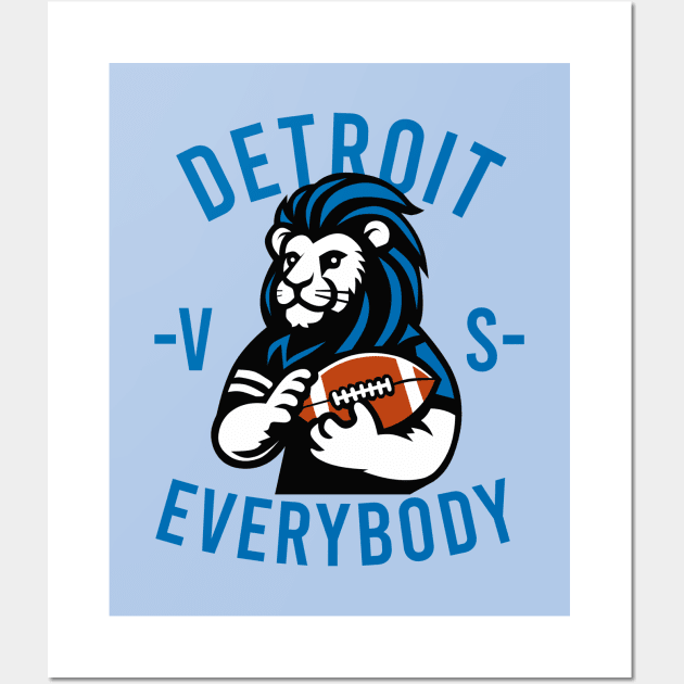 Detroit Lion VS Everybody Wall Art by mirailecs